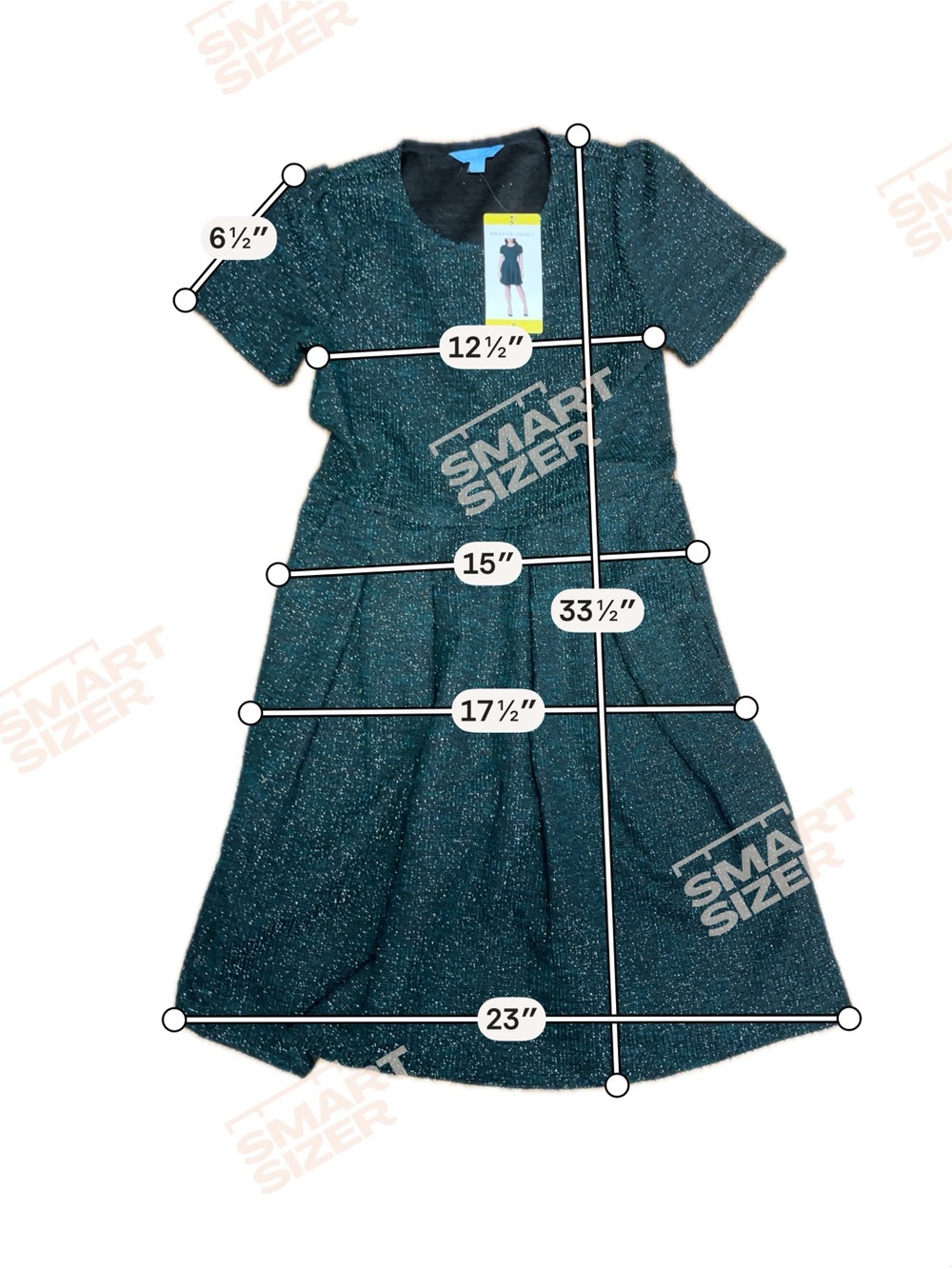 NWT Draper James Green Shimmer Dress Women’s Small Fit & Flare Cocktail Holiday - Picture 3 of 7